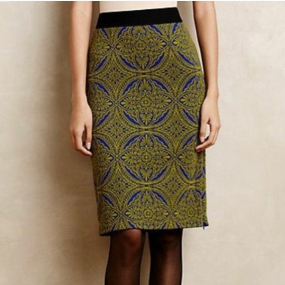 Anthro Maeve Medallion Tapestry Pencil Skirt💚💙